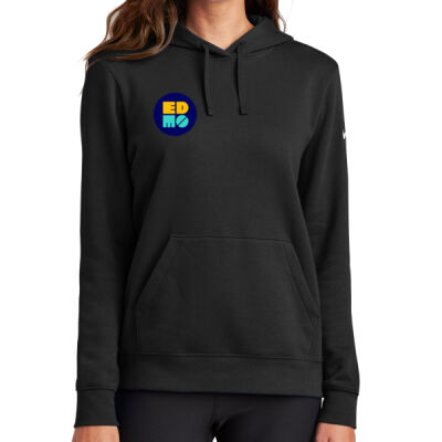 EDMO - Ladies Club Fleece Sleeve Swoosh Pullover Hoodie Thumbnail